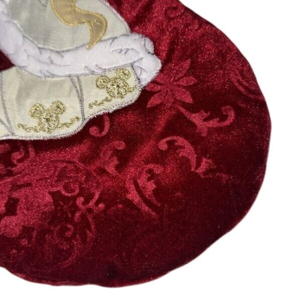 Disney Minnie Mouse Red & Gold Christmas Stocking 19" Satin & Velvet Holiday Dec - Picture 6 of 11